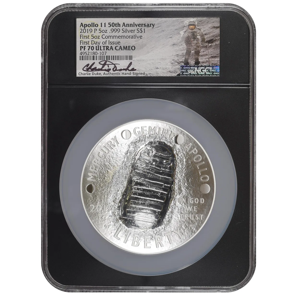 2019-P 5 oz. Apollo 11 50th Ann. $1 NGC PF70 Ultra Cameo