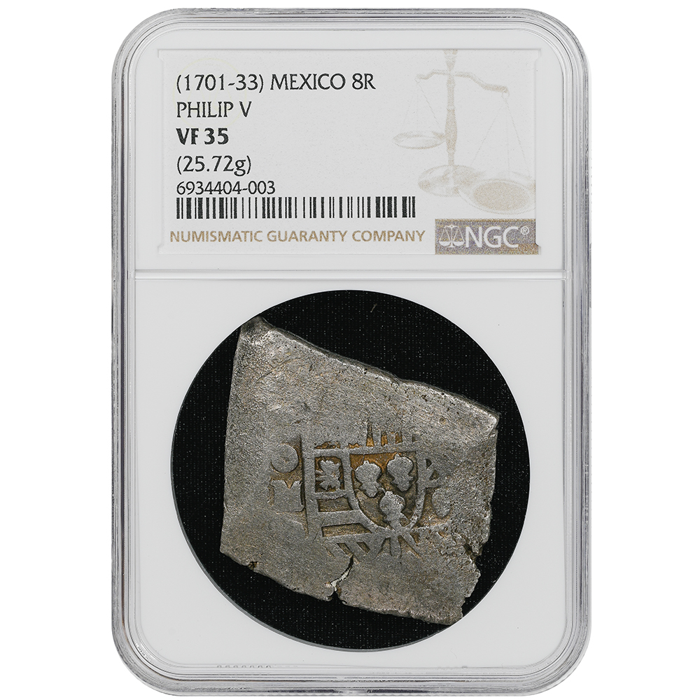 1701-33 Mexico 8 Reales Cob Philip V NGC VF 35