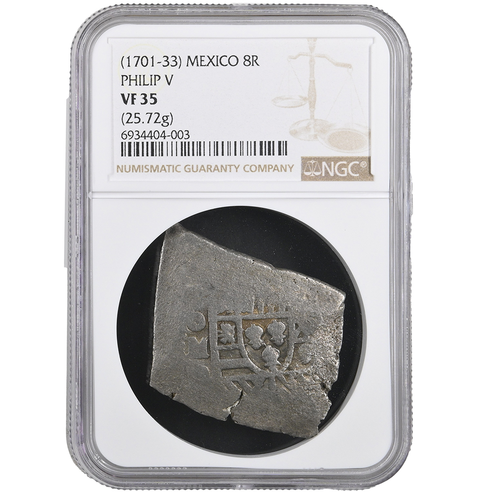 1701-33 Mexico 8 Reales Cob Philip V NGC VF 35
