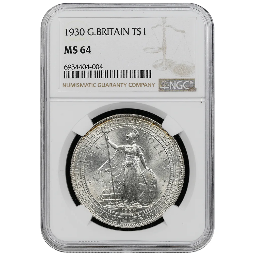 1930 Great Britian Trade Dollar NGC MS 64