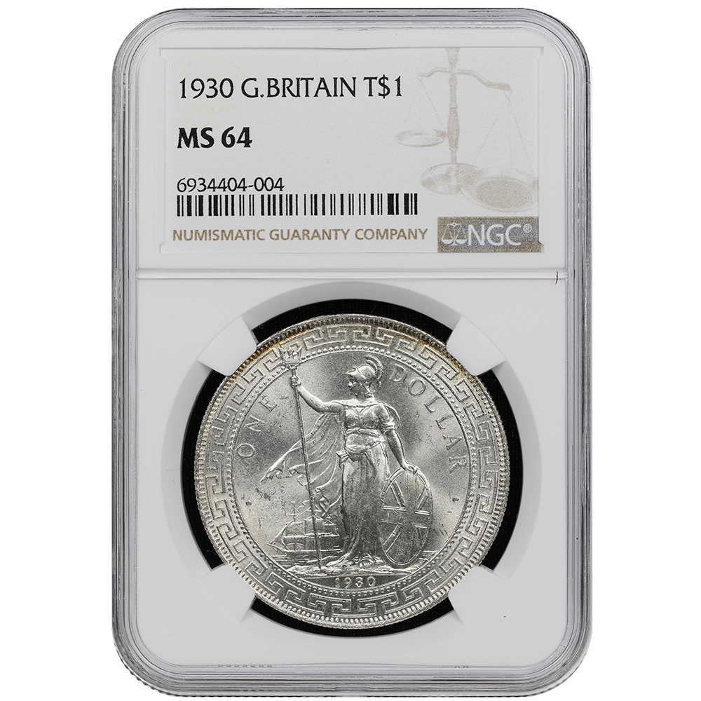 1930 Great Britian Trade Dollar NGC MS 64