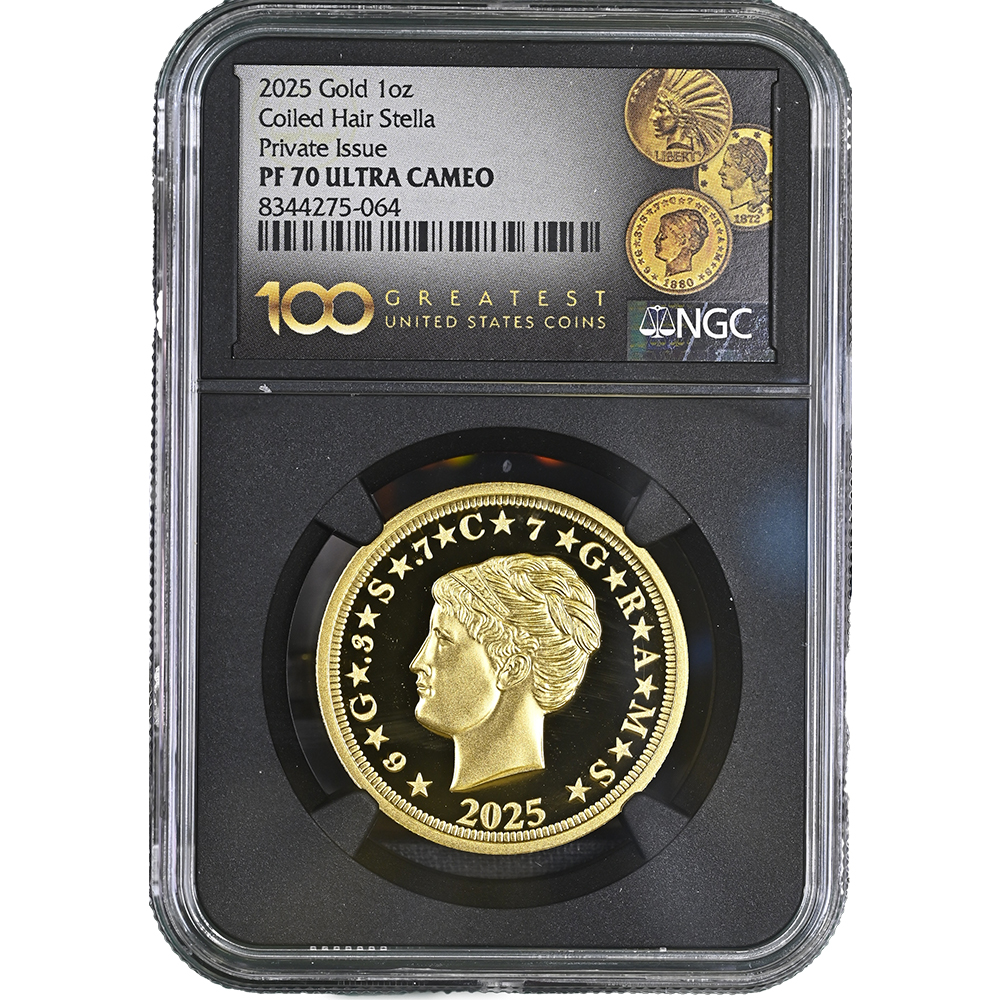 2025 1oz Gold Coiled Hair Stella NGC Proof 70 Ultra Cameo