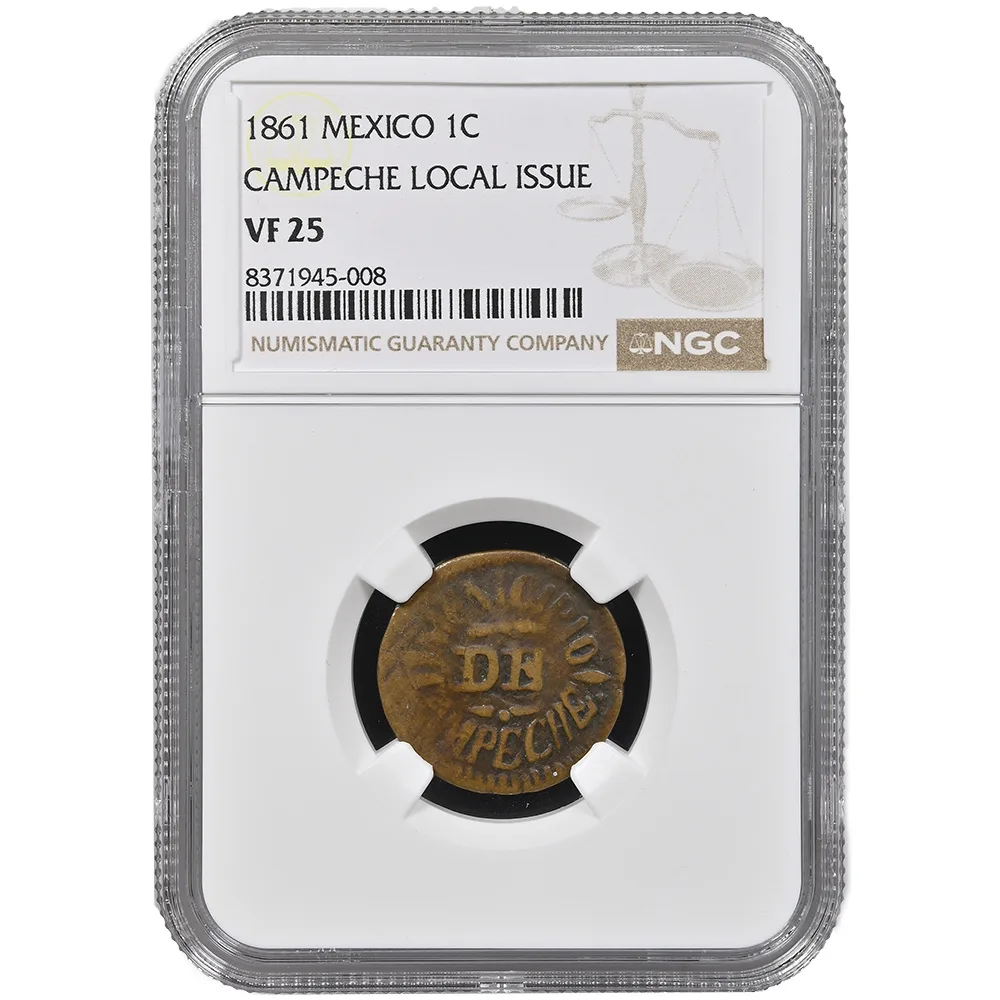 1861 Mexico Centavo Campeche Local Issue NGC VF 25