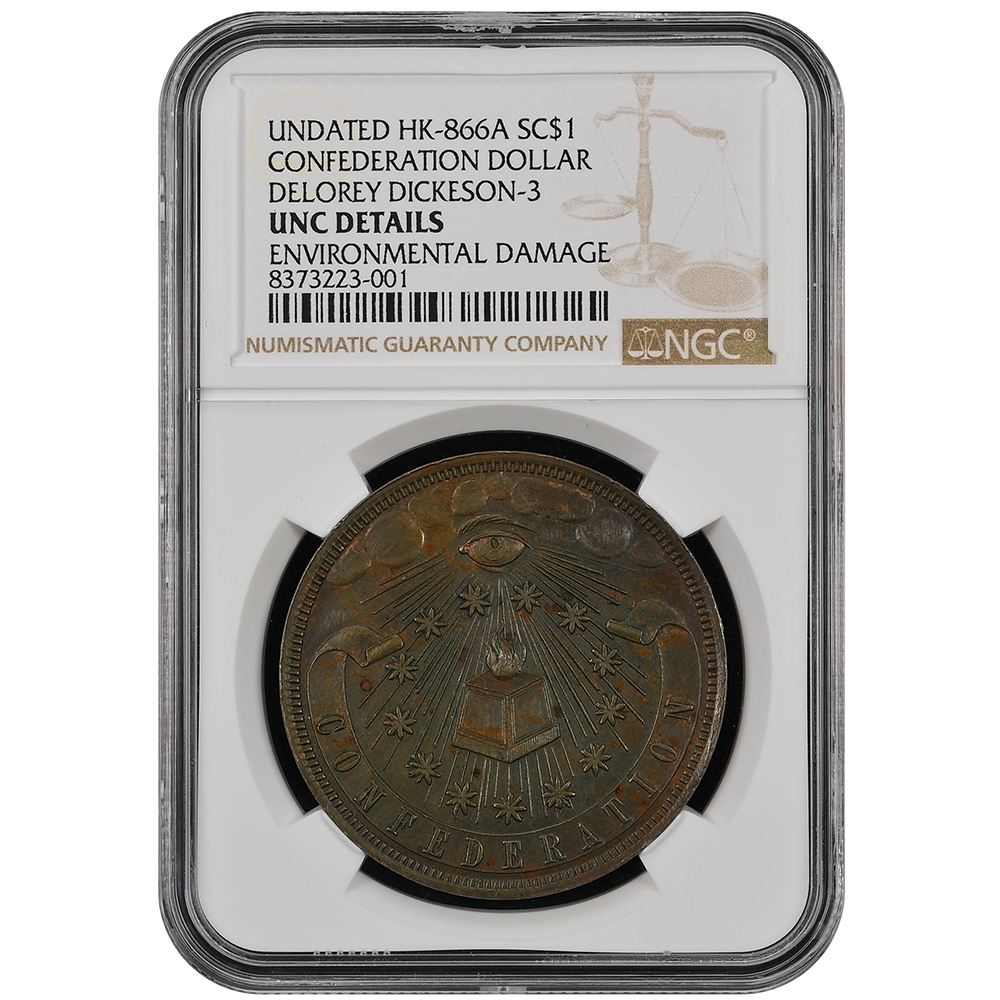 "1778" HK-866A Confederation Dollar Delorey Dickeson-3 BronzeNGC UNC Details