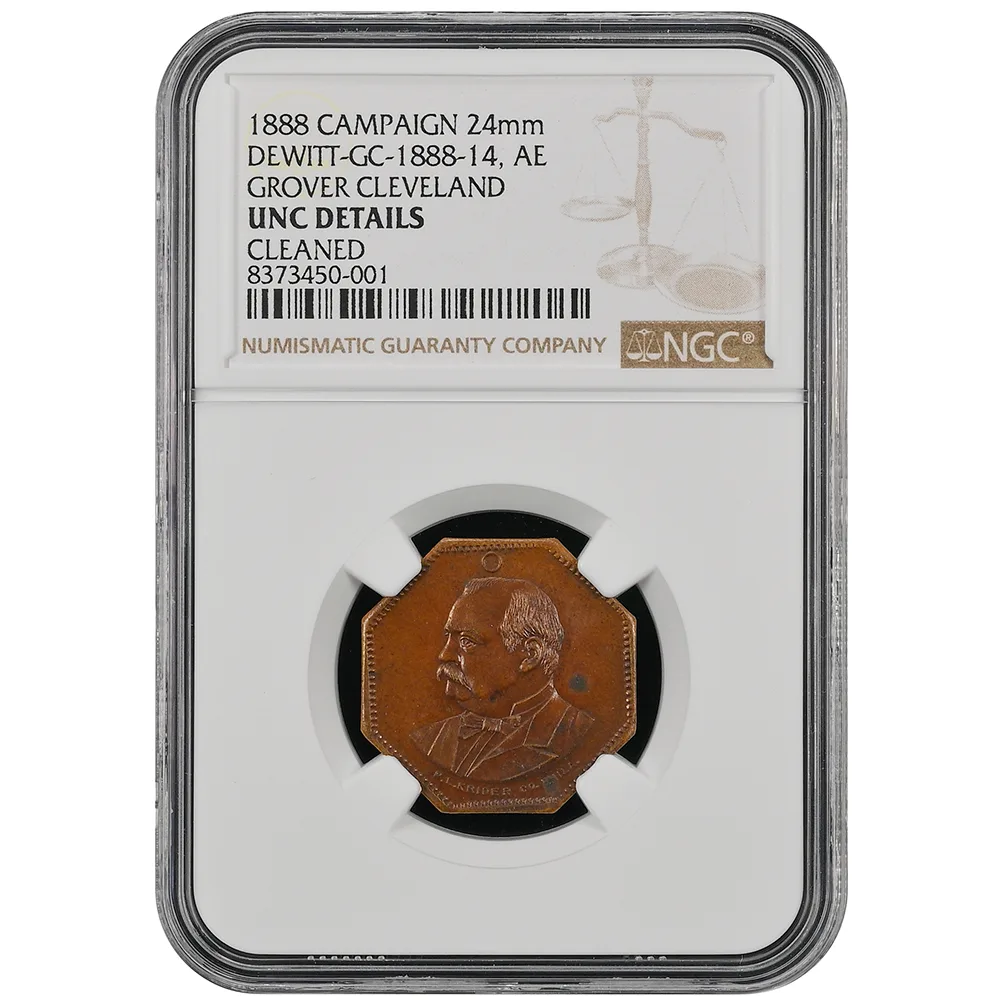 1888 Campaign 24mm Dewitt-GC-1888-14 Groover Clevland UNC Details