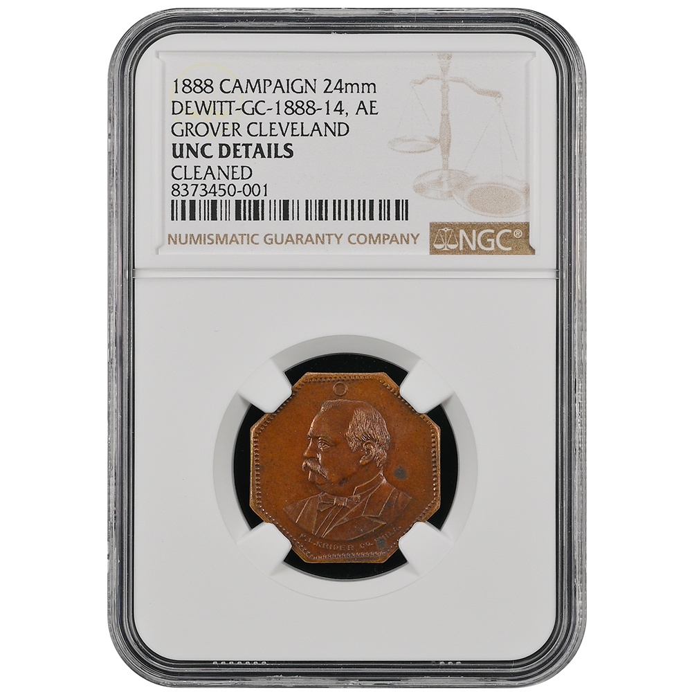 1888 Campaign 24mm Dewitt-GC-1888-14 Groover Clevland UNC Details
