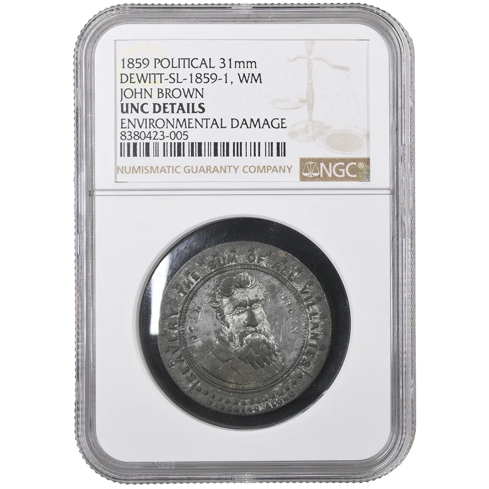 1859 Political 31mm DEWITT-SL-1859-1 White Medal John Brown