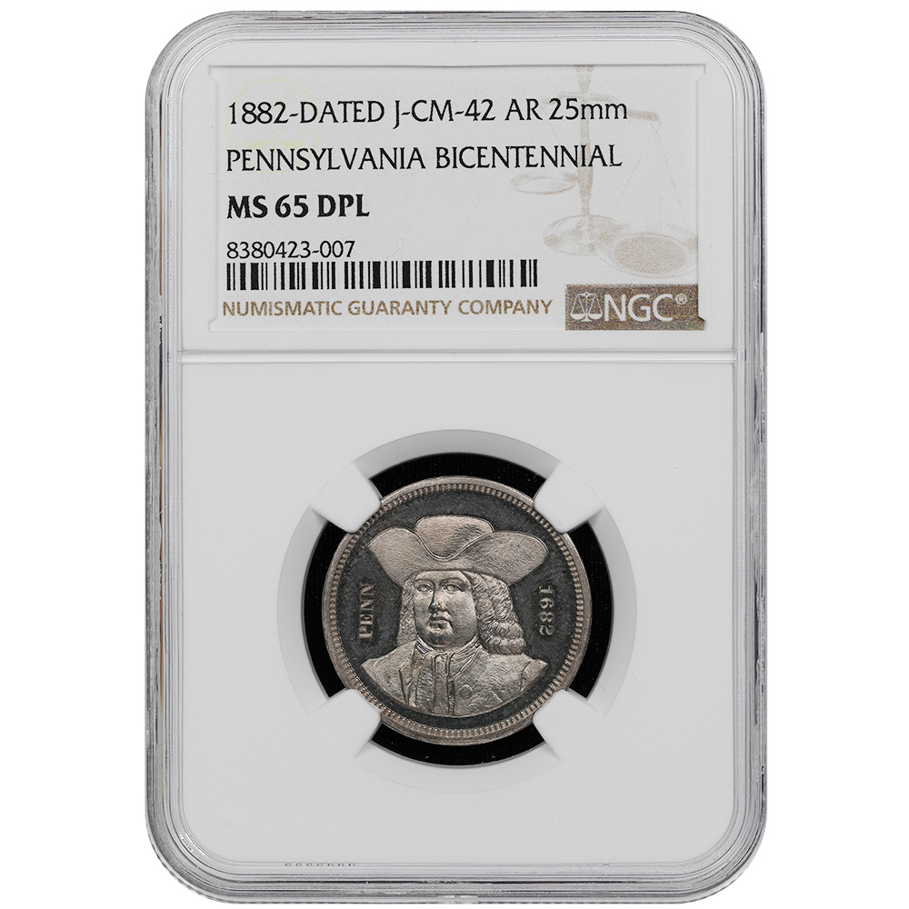 1882-DATED J-CM-42 AR 25mm Pennsylvania Bicentennial