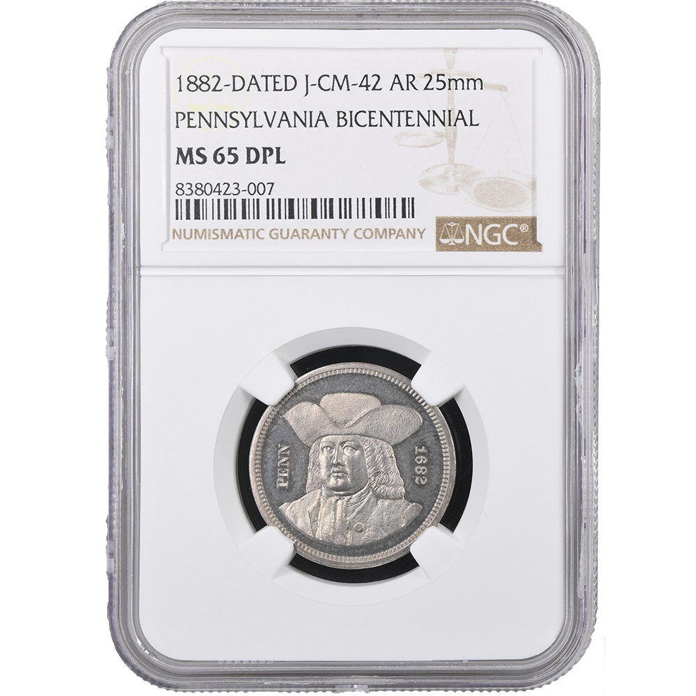1882-DATED J-CM-42 AR 25mm Pennsylvania Bicentennial
