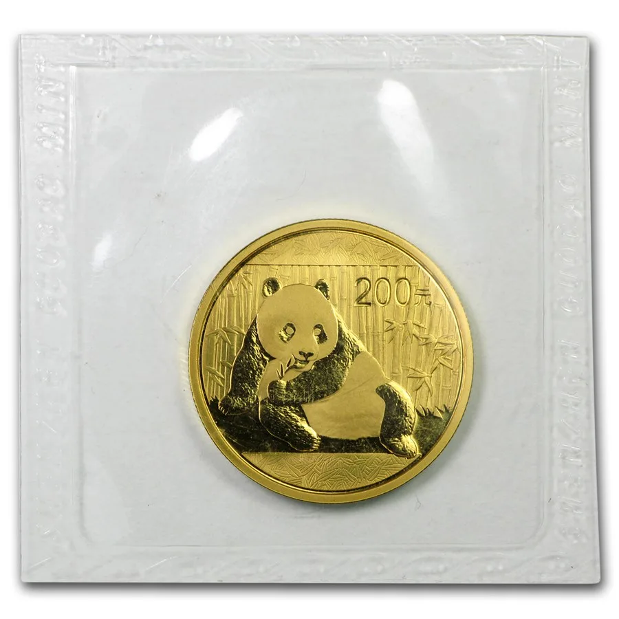 China 1/2 oz Gold Panda BU (Random Year, Sealed)