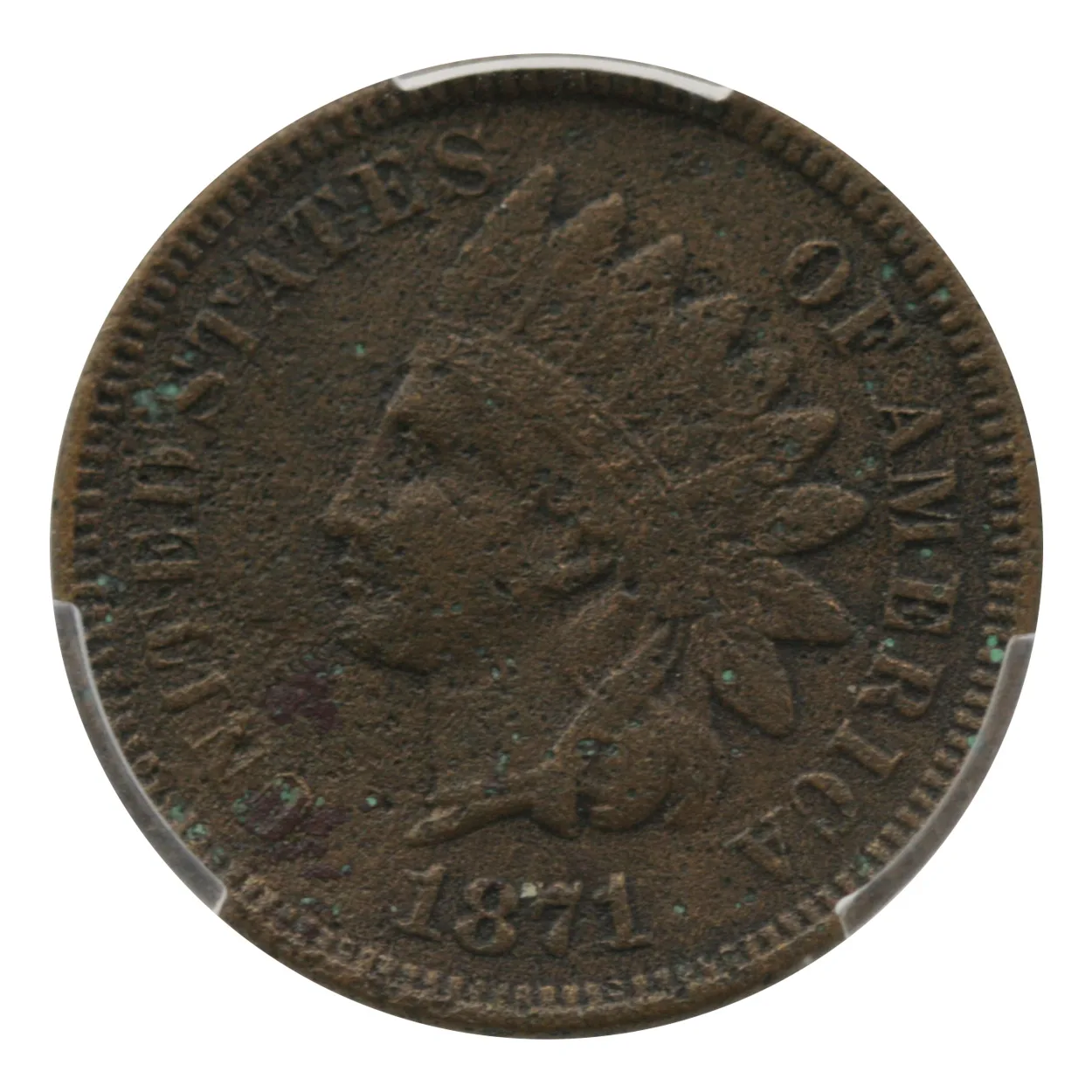 1871 Indian Head Cent PCGS XF Detail- Exc. Corrosion