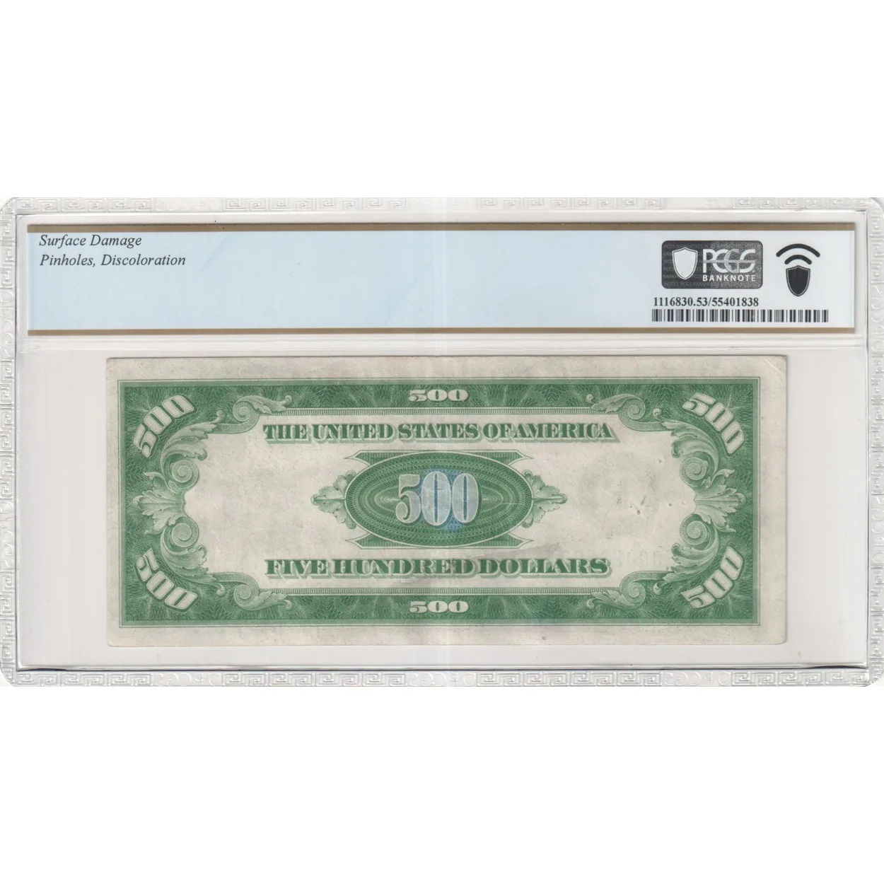 $500 1928 Federal Reserve Note Atlanta Woods, Mellon PMG About UNC 53 Details - Image 2