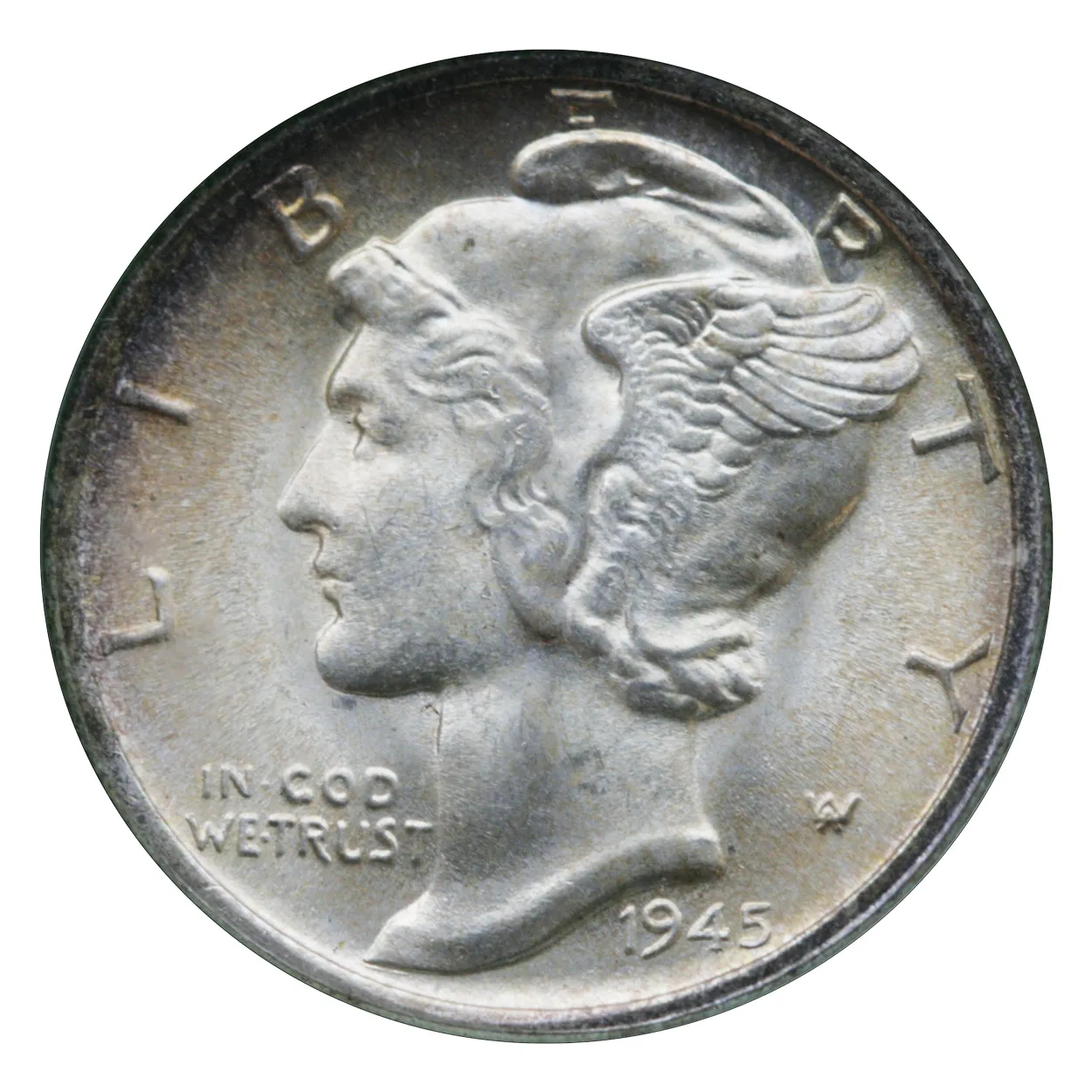 1945-S 10C Mercury Dime NTC MS66- Micro S