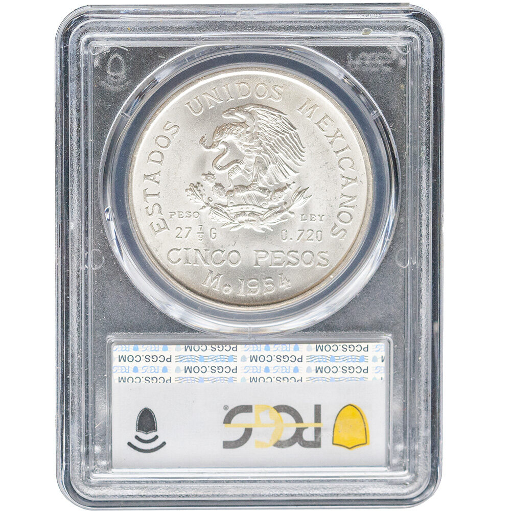 1954-Mo Mexico Hidalgo 5 Peso PCGS MS66 - Image 2