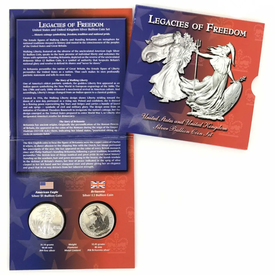2002/2003 1 oz Silver Legacies of Freedom 2 Coin Set