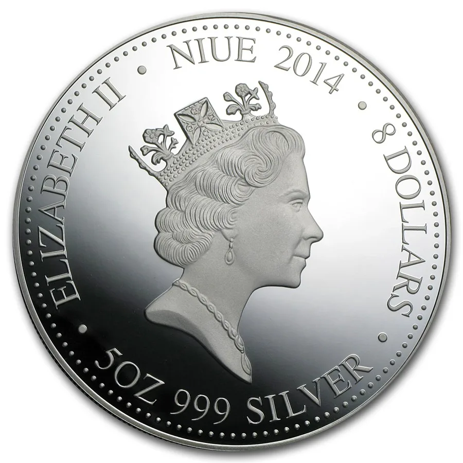 2014 Niue 5 oz. Year of the Horse Gilded Proof Silver - Image 2