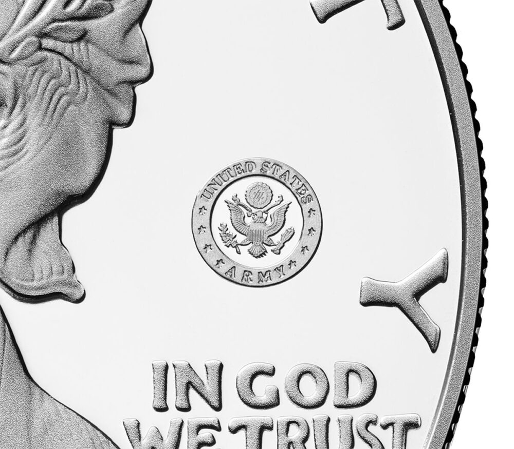 2025 American Eagle 1 oz Silver 250th Ann US Army Proof Coin - Image 3