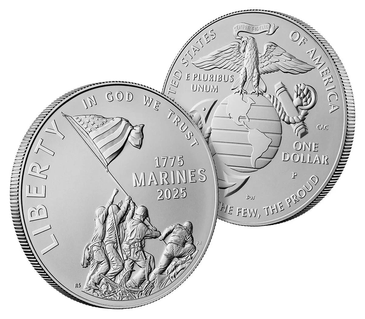 U.S. Marine Corps 250th Anniversary 2025 Silver Dollar - Image 2