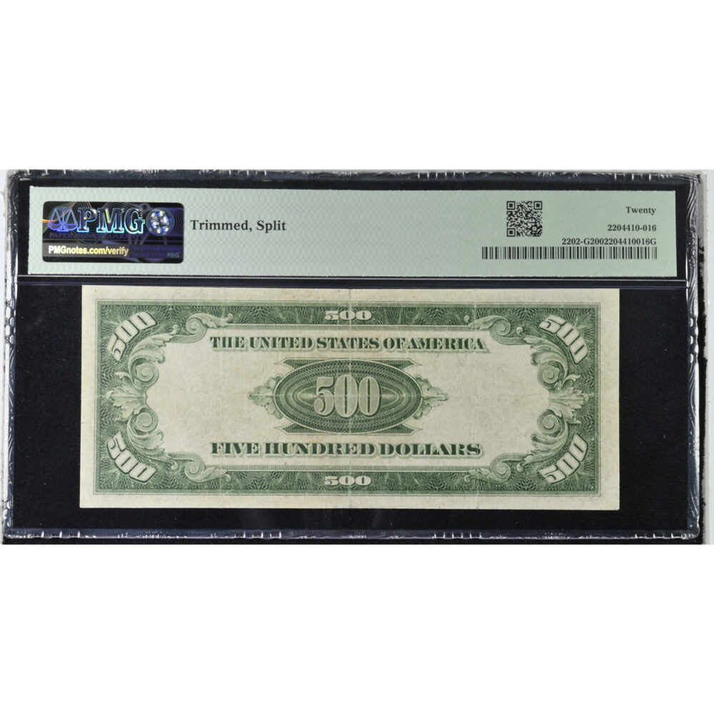 $500 1934A Federal Reserve Note Chicago GA Block- Julian | Morgenthau PMG VF20 - Image 2