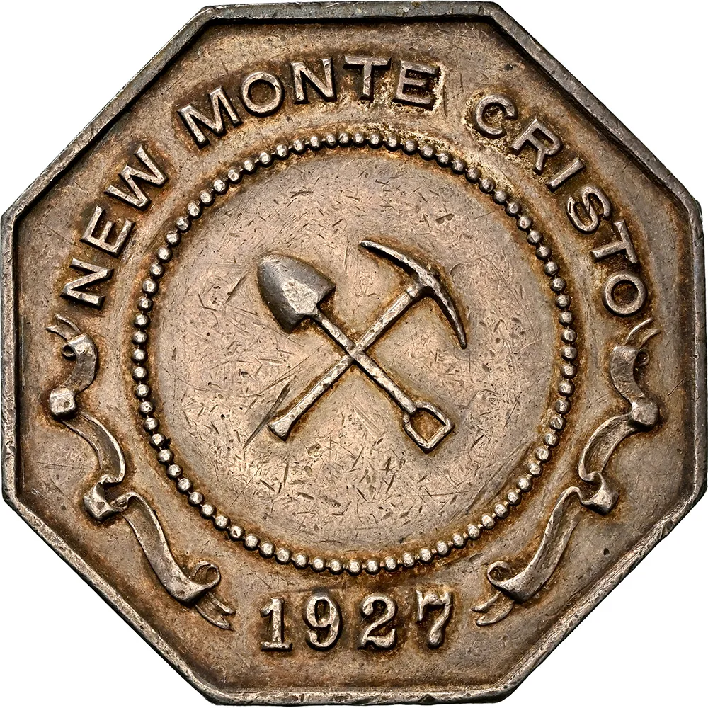 1927-Dated Silver J-927 C.C. Julian New Monte Cristo Slug NGC AU 50