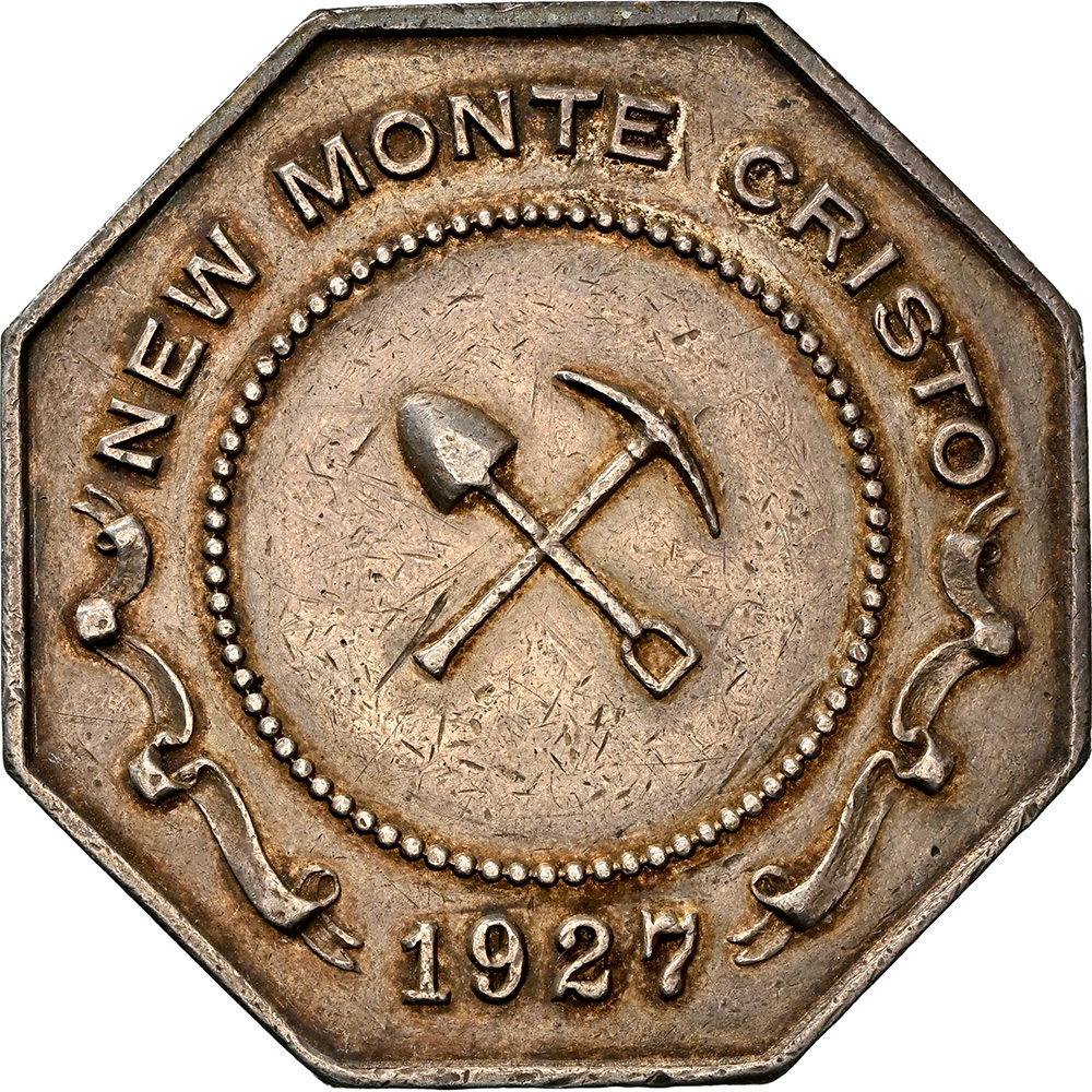 1927-Dated Silver J-927 C.C. Julian New Monte Cristo Slug NGC AU 50