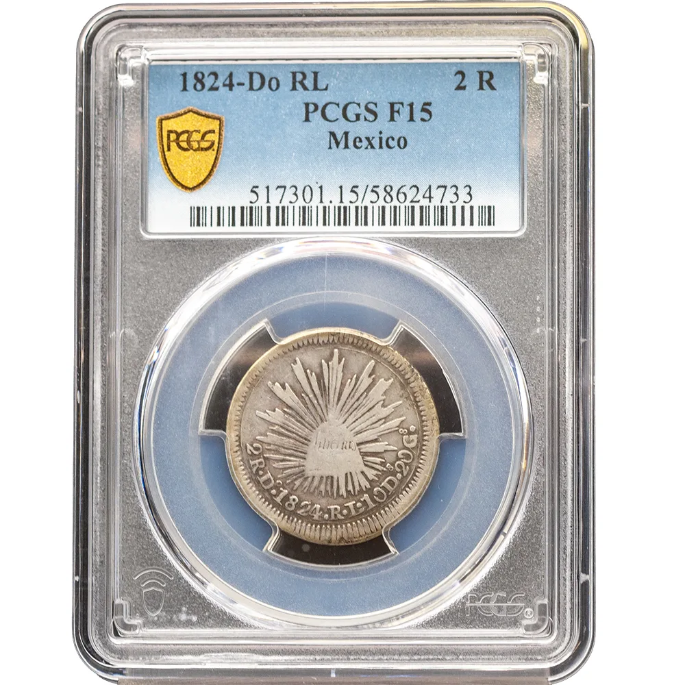 1824-Do RL Mexico 2 Reales Hookneck PCGS Fine 15