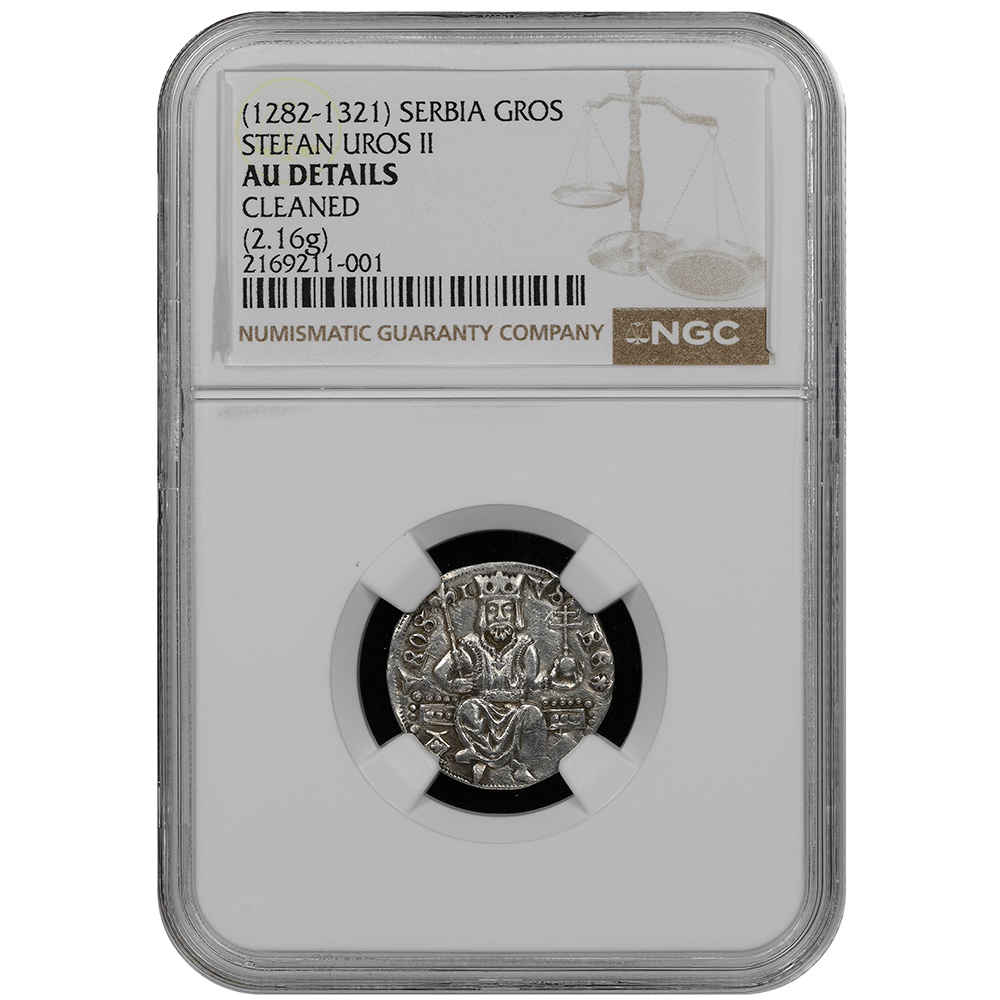 1282-1321 Serbia Gros Stefan Uros II NGC AU DETAILS