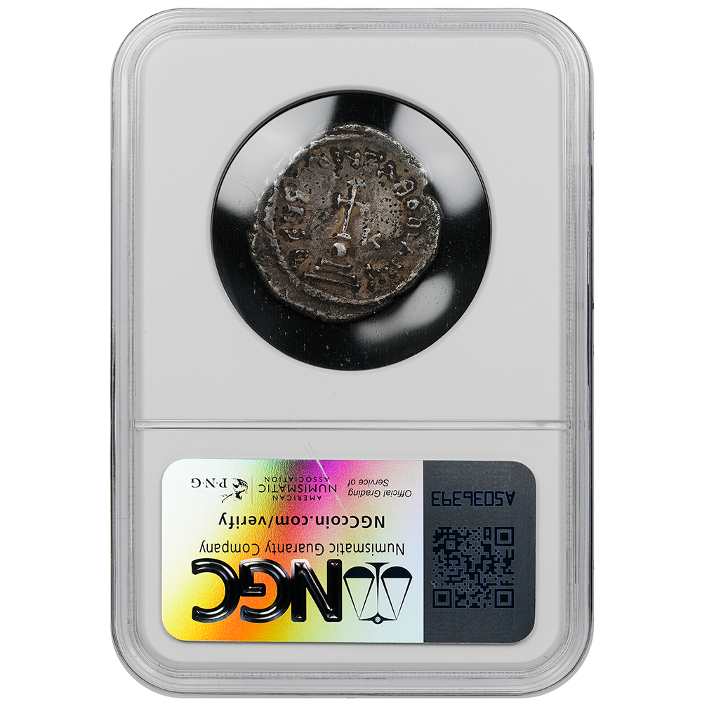 Byzantine Empire Heraclius with Heraclius Constantine AR Hexagram AD 613-614 NGC F