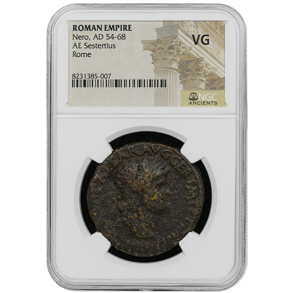 AD 54-68 Nero Roman Empire AE Sestertius RIC I# 147 NGC VG