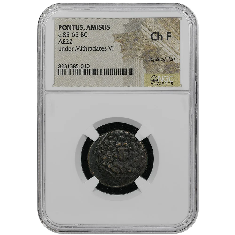 85-65 BC Pontus Amisus Struck Under Mithradates VI AE 22 NGC CH F