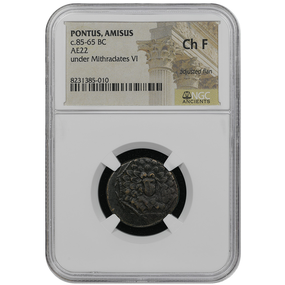 85-65 BC Pontus Amisus Struck Under Mithradates VI AE 22 NGC CH F