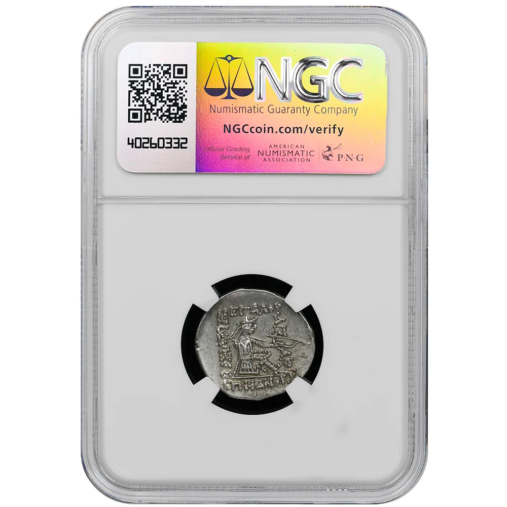 121-91 BC Parthian Kingdom Mithradates II AR Drachm NGC XF