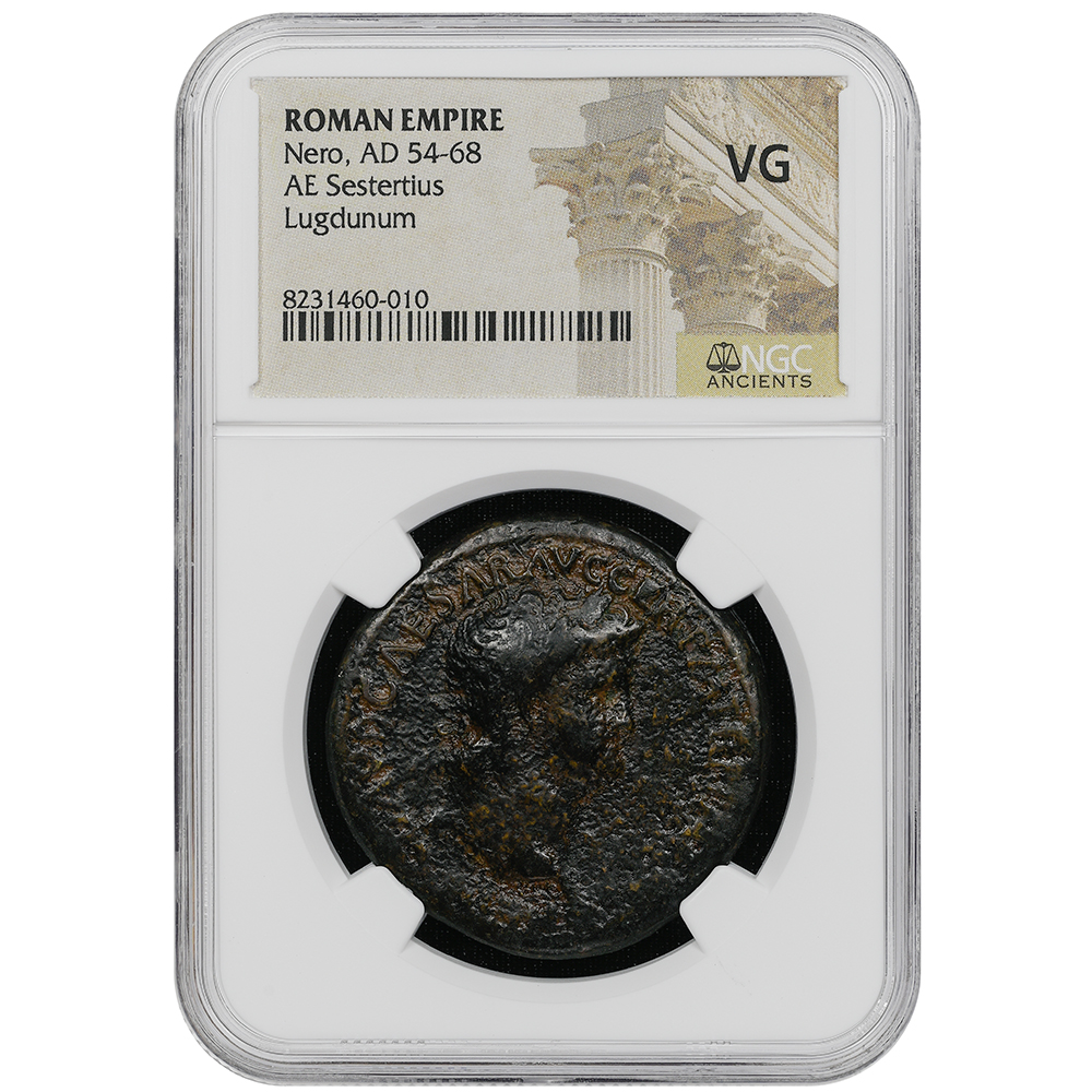 AD 54-68 Nero Roman Empire AE Sestertius Lugdunum RIC I# 170 NGC VG