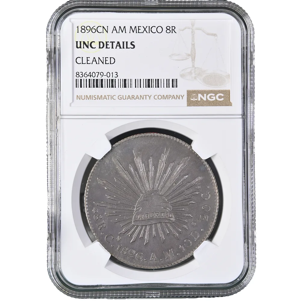 1896-CN|AM Mexico 8 Reales NGC UNC Details