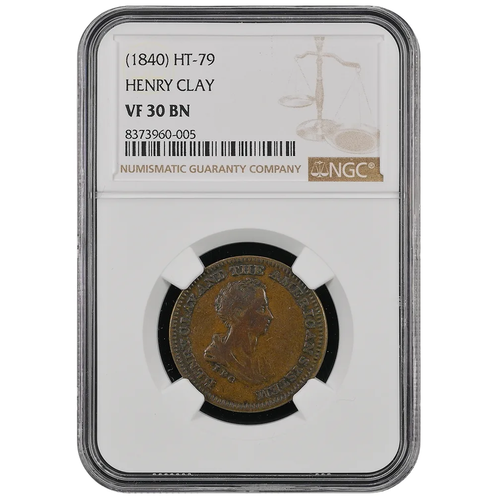 1840 Token Henry Clay Low-192 HT-79 DeWitt-HC-1840-1 R.2 NGC VF 30 BN