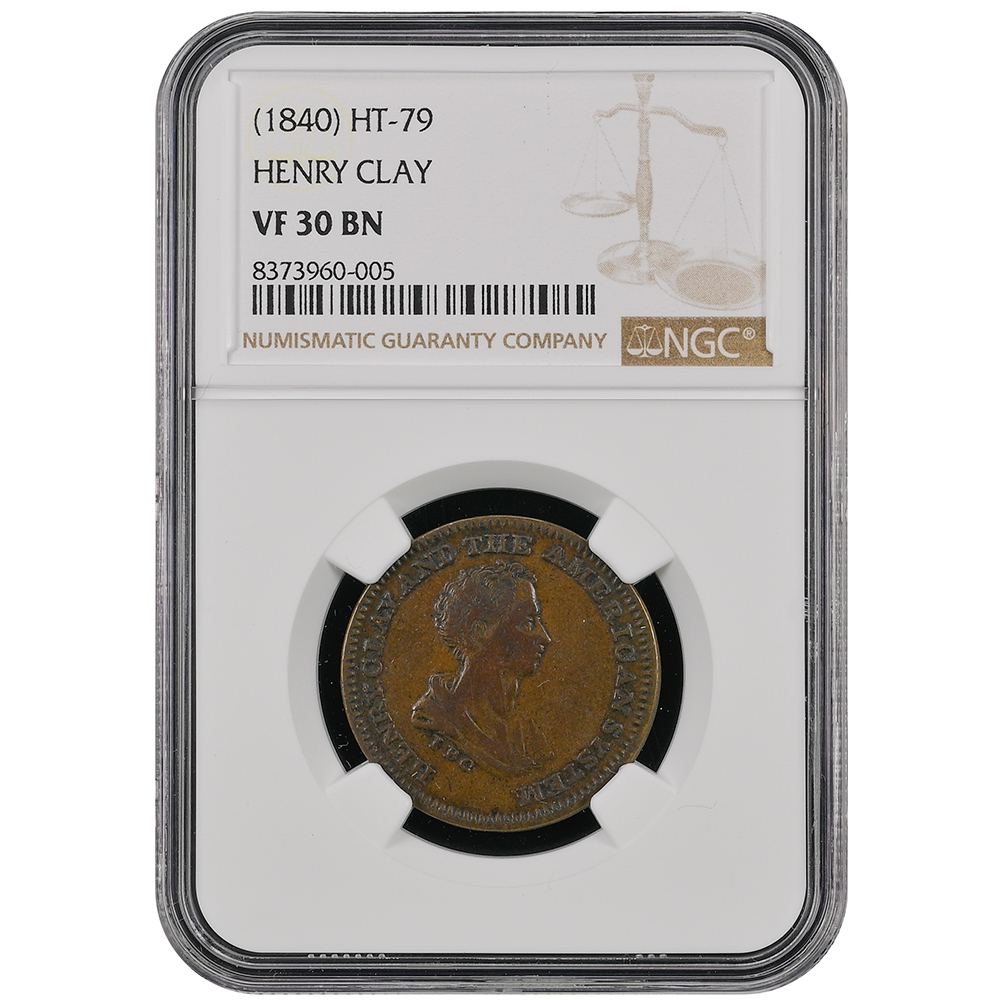 1840 Token Henry Clay Low-192 HT-79 DeWitt-HC-1840-1 R.2 NGC VF 30 BN