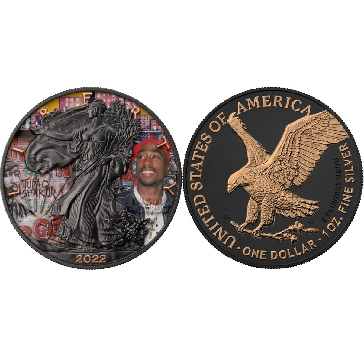 2022 $1 ASE 1 oz Superstar- Tupac Shakur