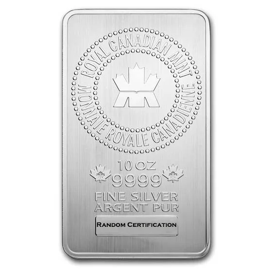 10 oz .9999 Silver Bar - Royal Canadian Mint