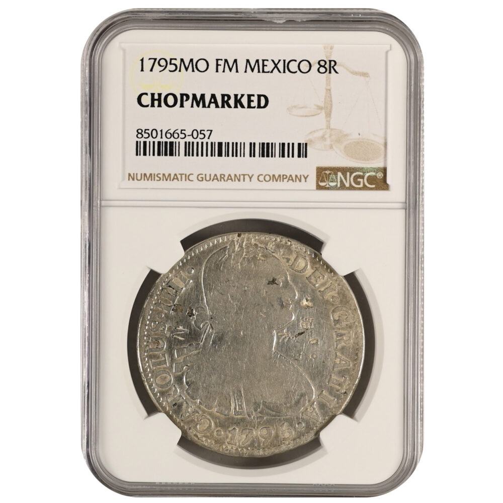 1795-MO|FM Mexico 8 Reales Chopmarked NGC
