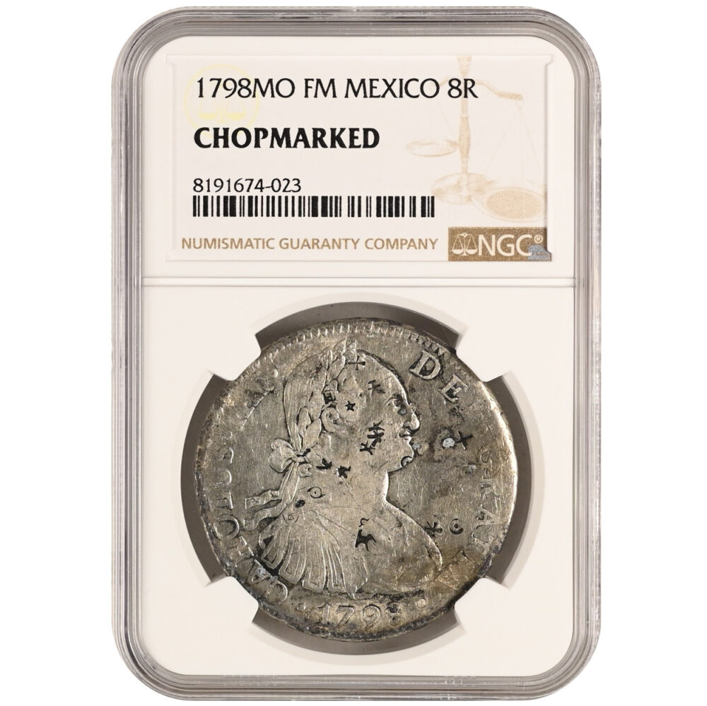 1798-MO|FM Mexico 8 Reales Chopmarked NGC
