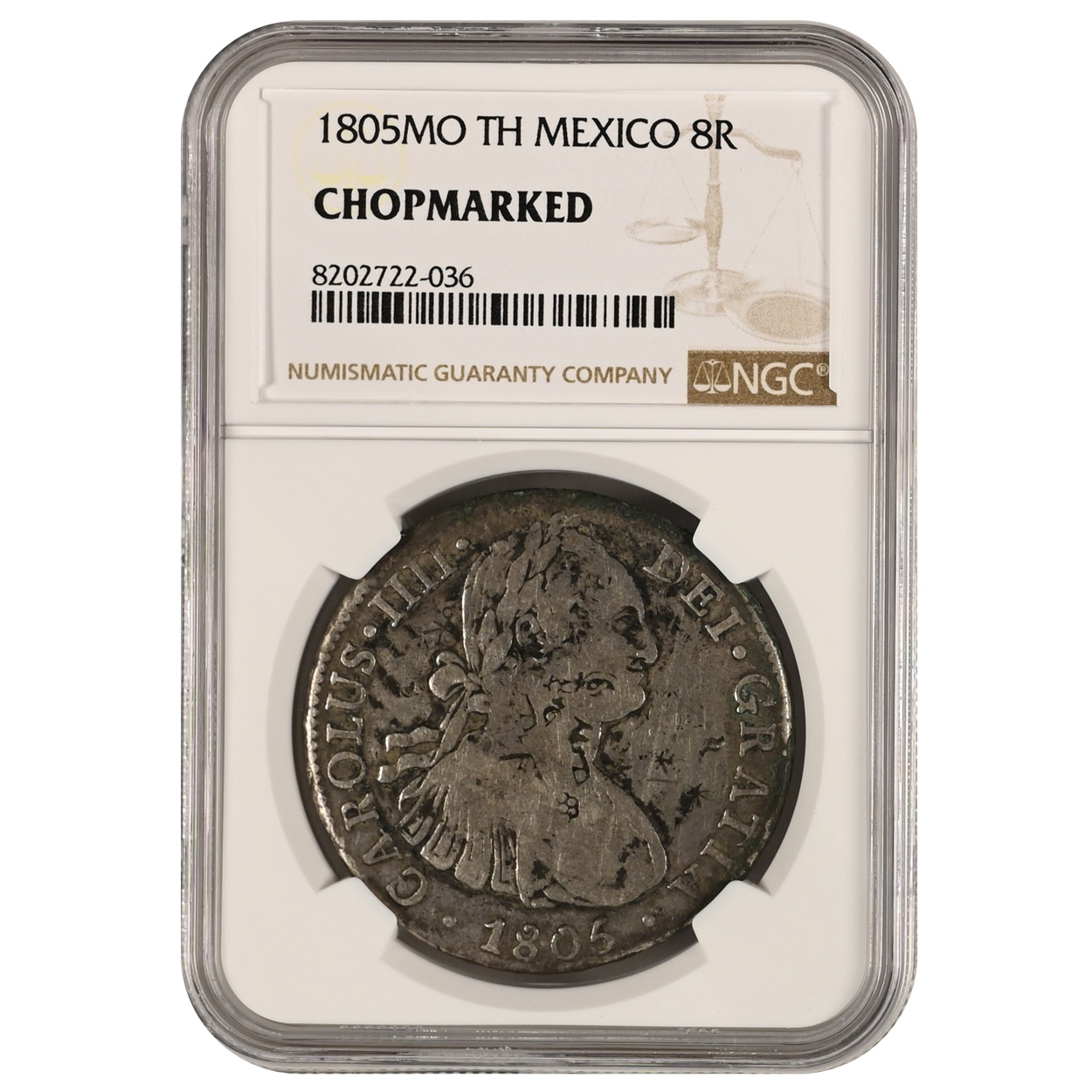 1805-MO|TH Mexico 8 Reales Chopmarked NGC