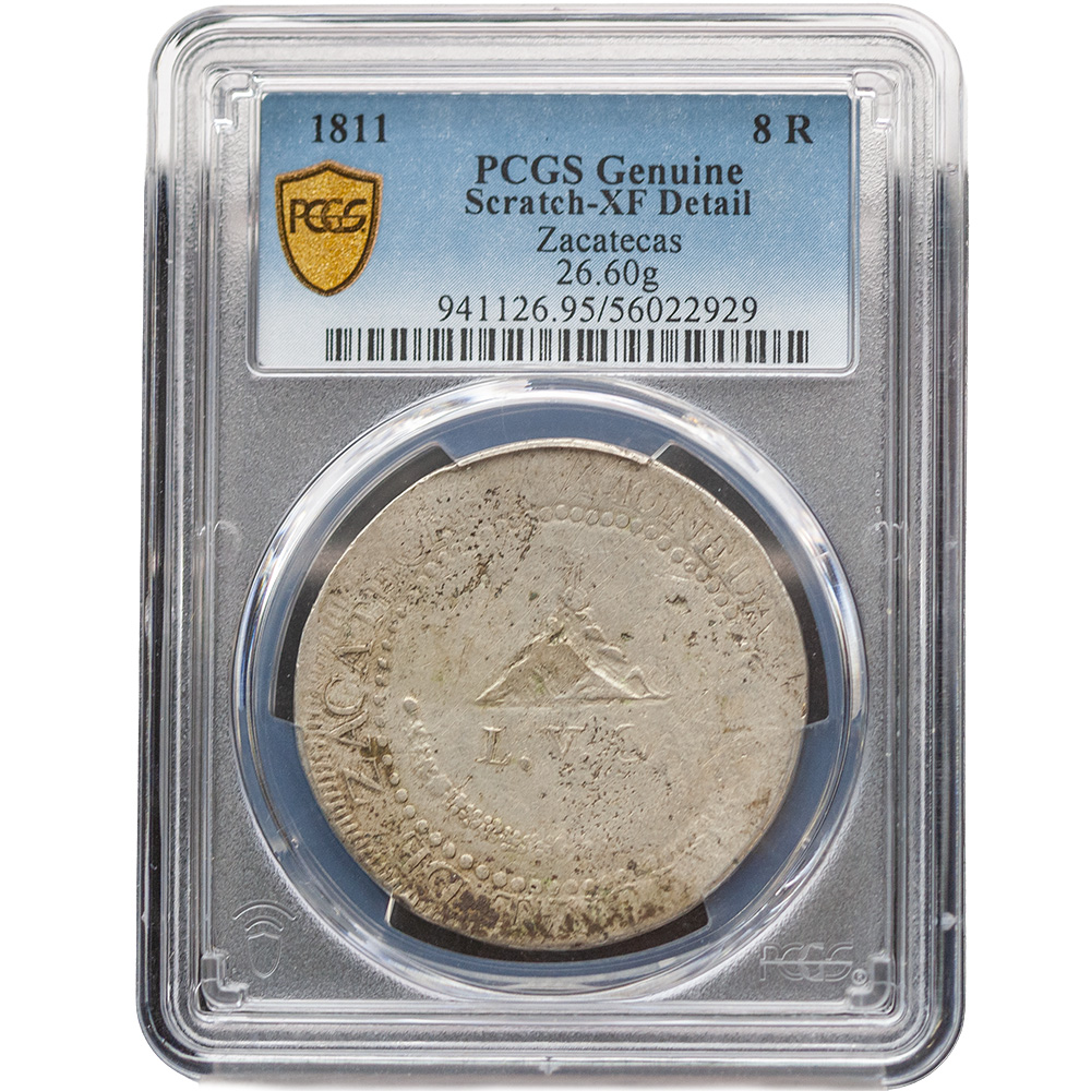 1811 Zacatecas 8 Reales LVO *Very Scarce* Z8.1.2D Mountain A PCGS XF Detail