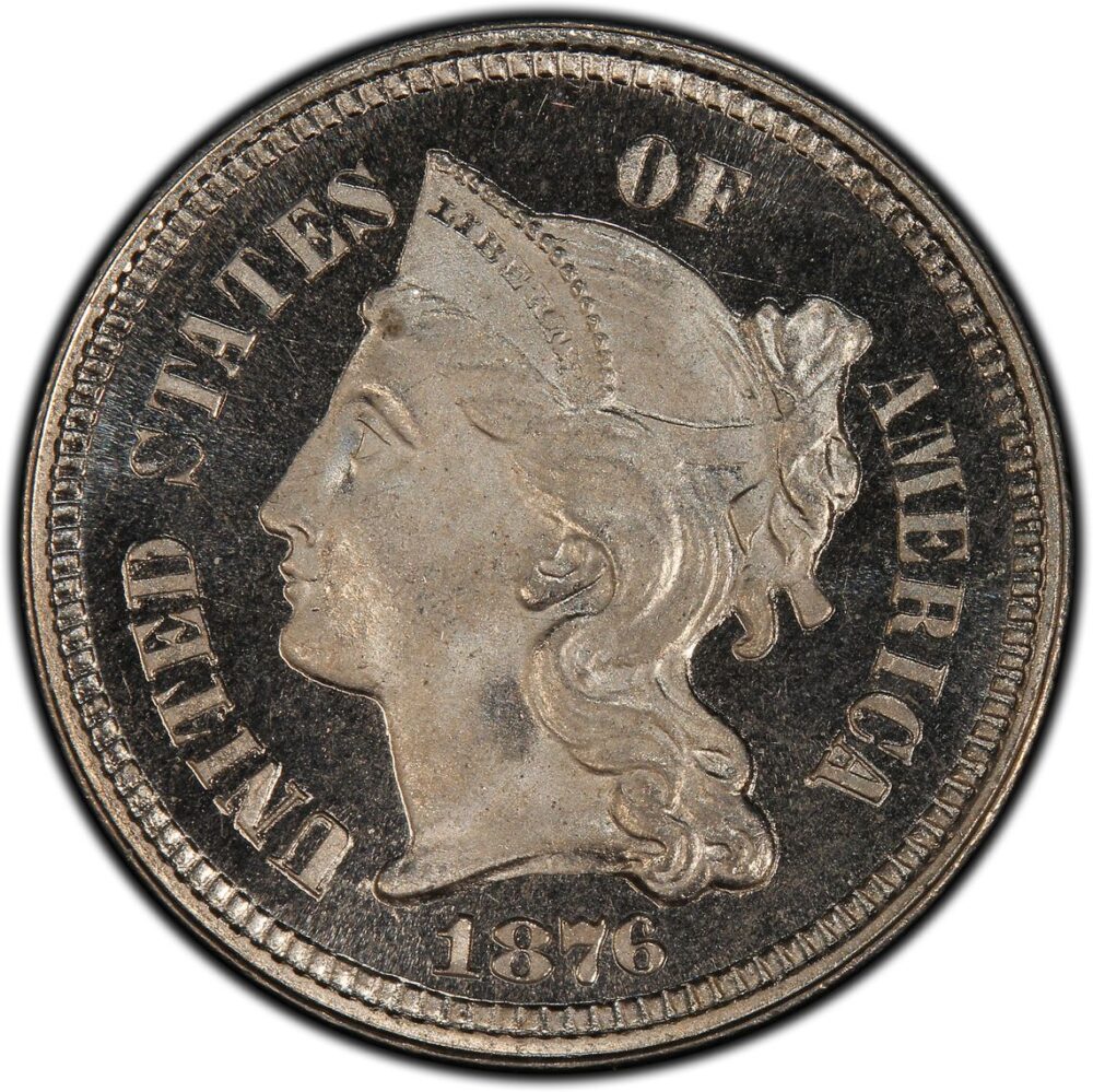 1876 3CS Three Cent Silver PCGS PR66+DCAM