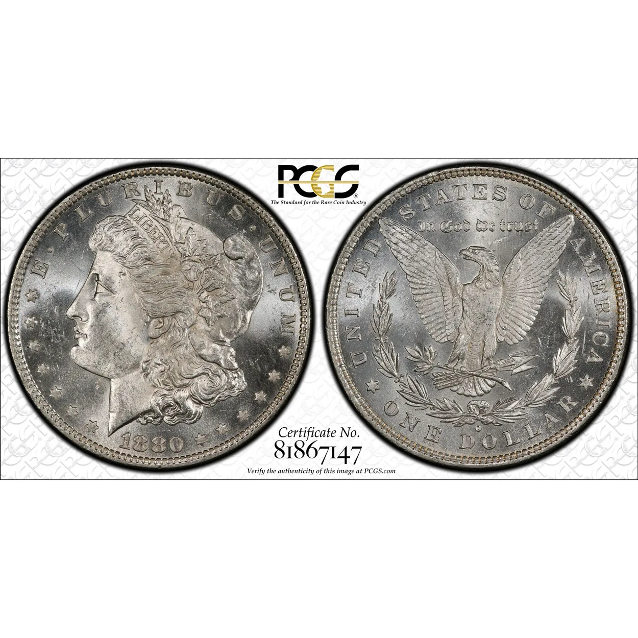1880-O Morgan Dollar $1 PCGS MS62