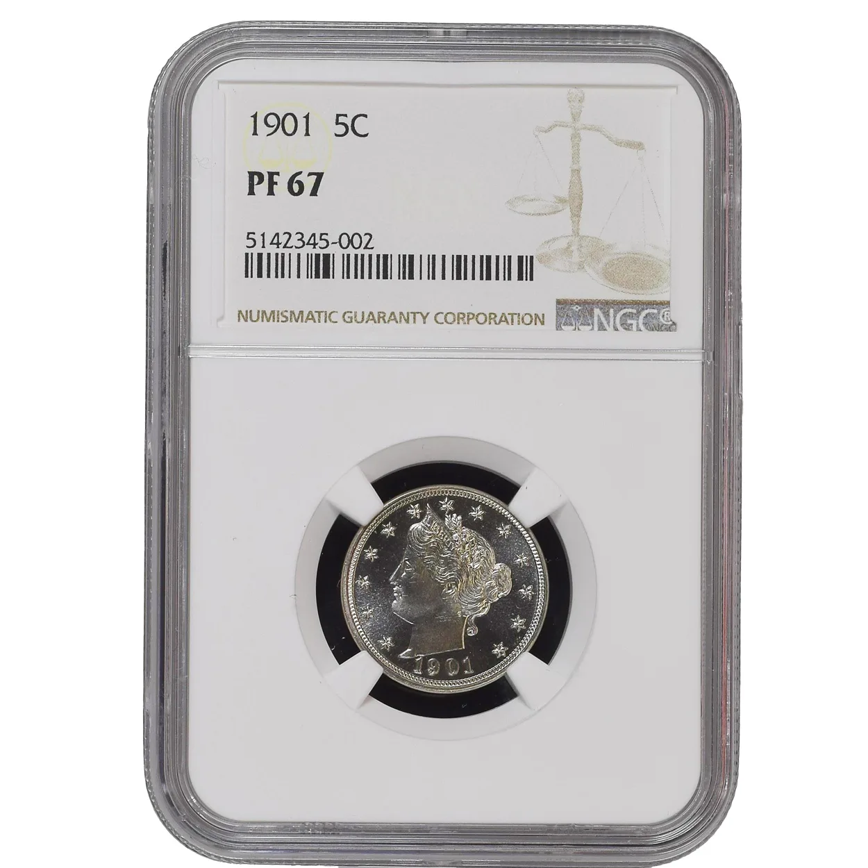 1901 5C Liberty V-Nickel PCGS PF 67