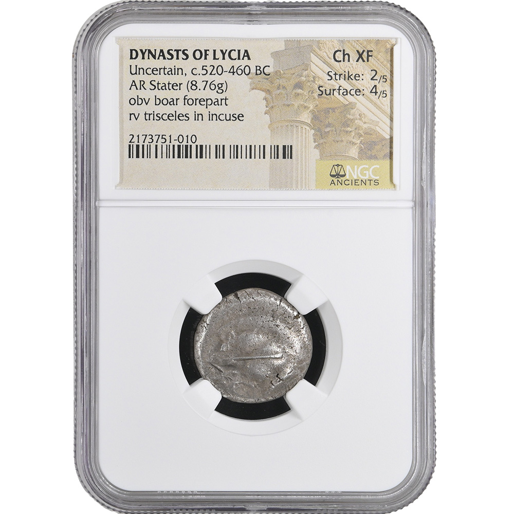 Uncertain, c.520-460 BC DYNASTS OF LYCIA AR Stater Bore Forepart Left NGC XF