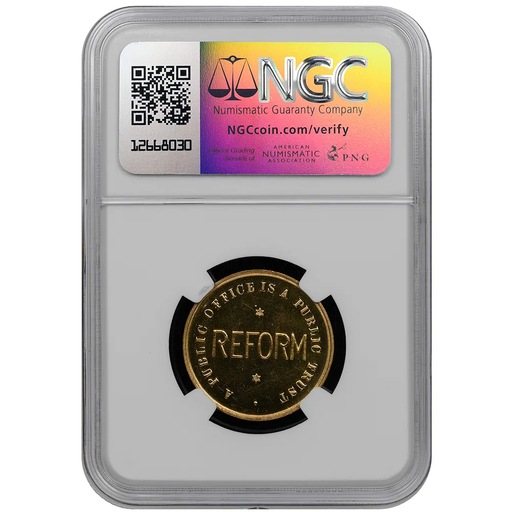 1888 Brass Reform Cleveland & Thurman DEWITT-GC-1888-5 NGC MS 64 PL