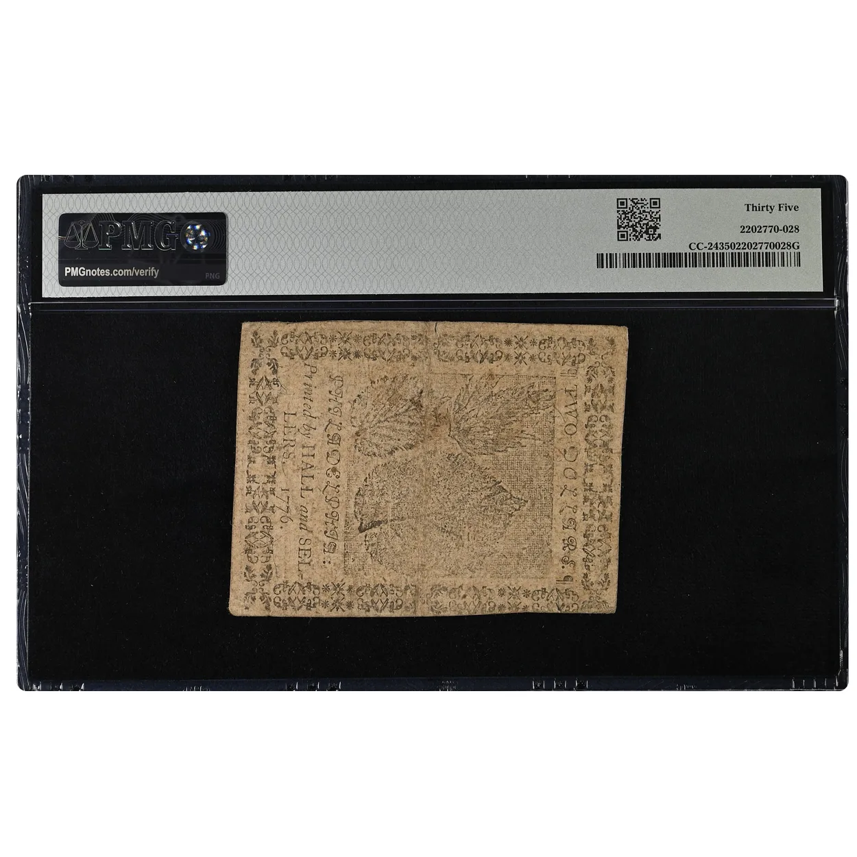 1776 $2 Continental Currency PMG Choice VF 35 - Image 2