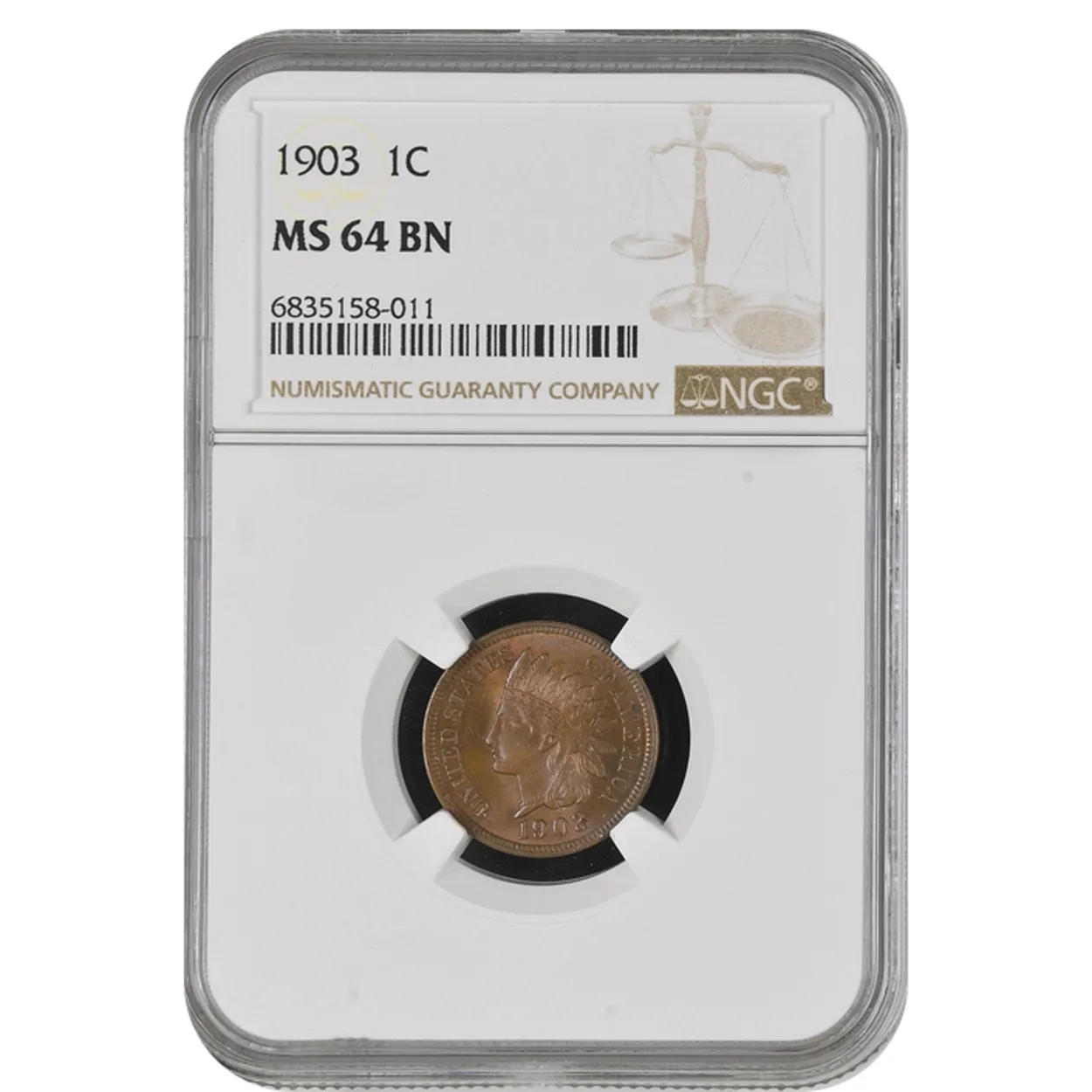 1903 Indian Head Cent NGC MS64BN