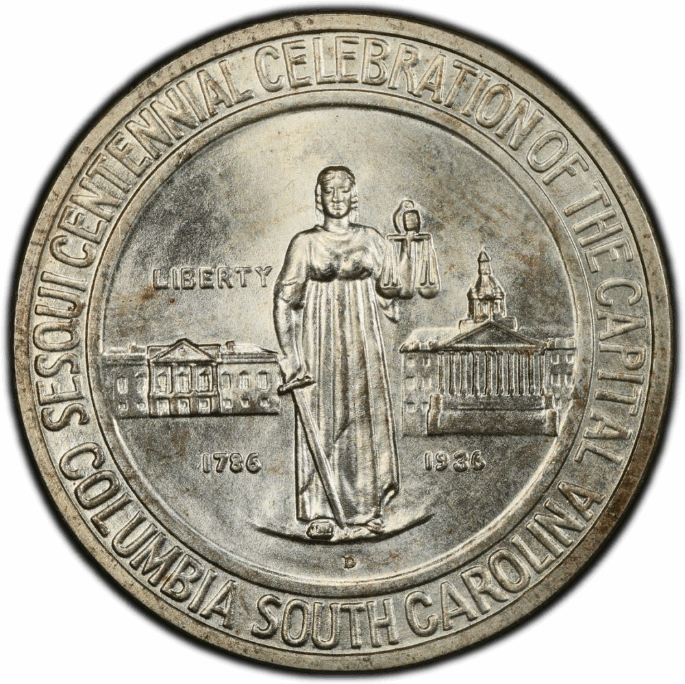1936-D 50C Columbia PCGS MS66